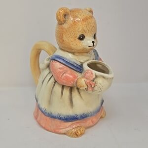 Vtg Takahashi Of San Francisco mama bear creamer pitcher hand painted ceramic